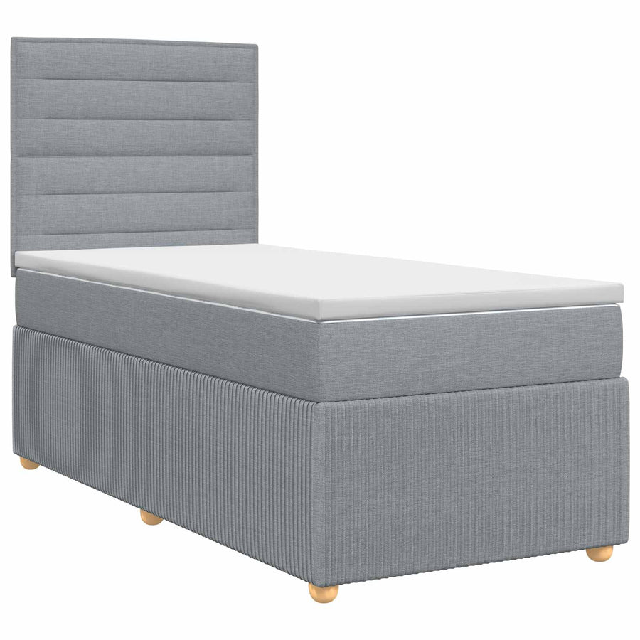 Boxspringbed met matras Lichtgrijs 80 x 200 cm Stof