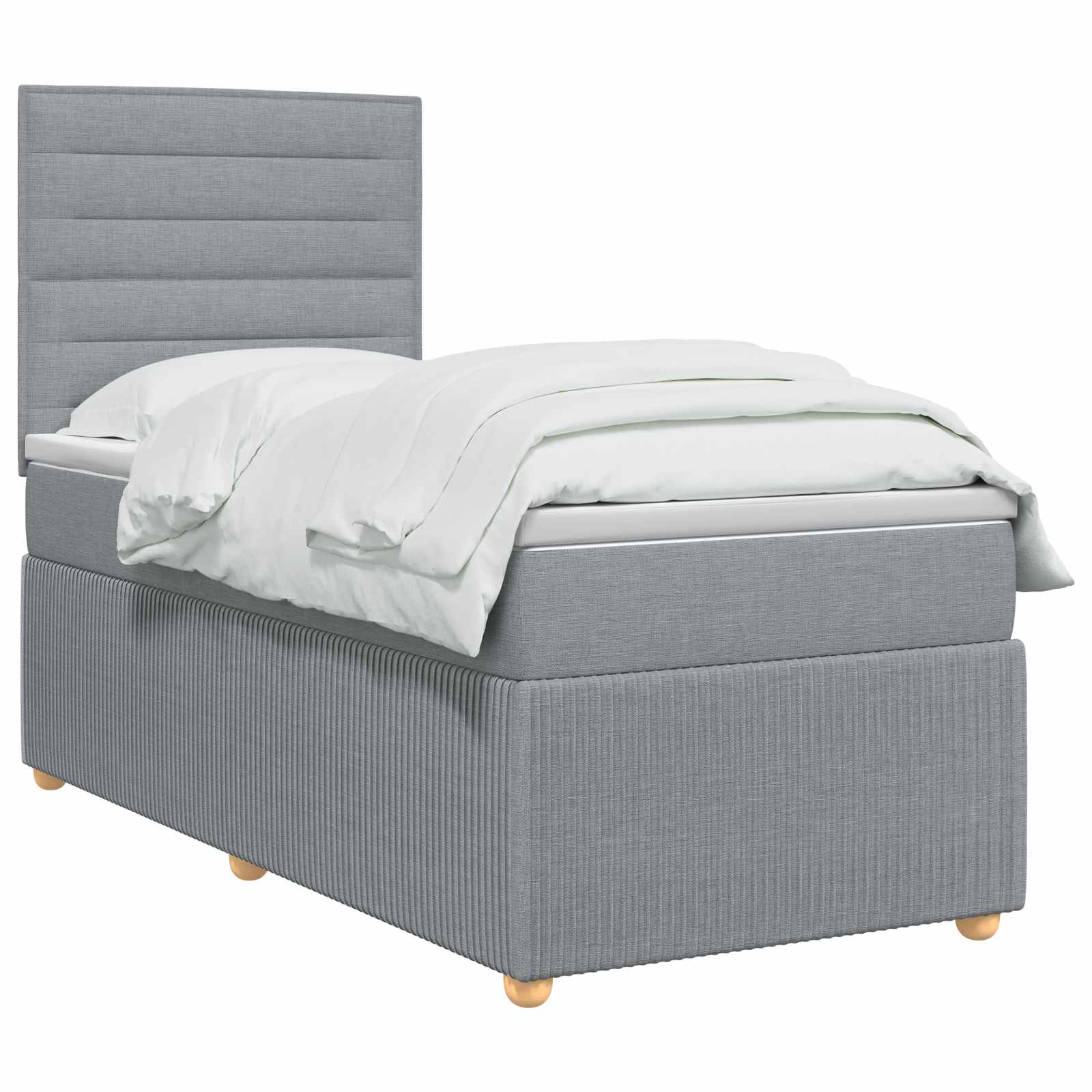 Boxspringbed met matras Lichtgrijs 80 x 200 cm Stof