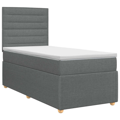 Boxspringbed met matras Donkergrijs 80 x 200 cm Stof