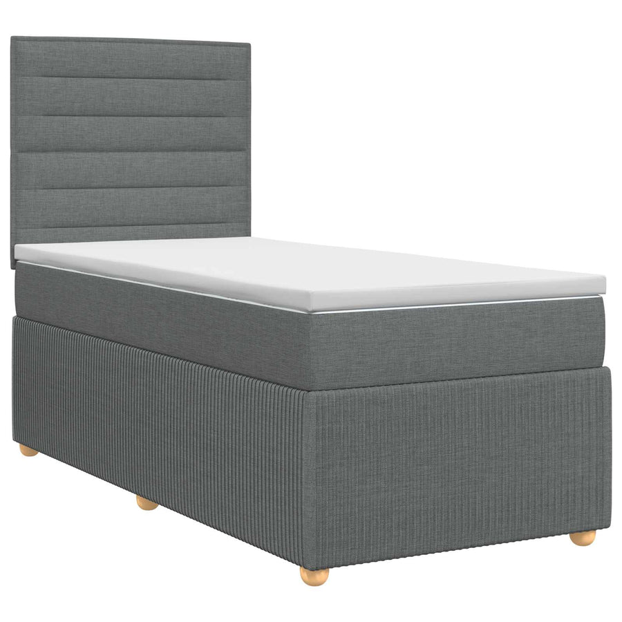 Boxspringbed met matras Donkergrijs 80 x 200 cm Stof
