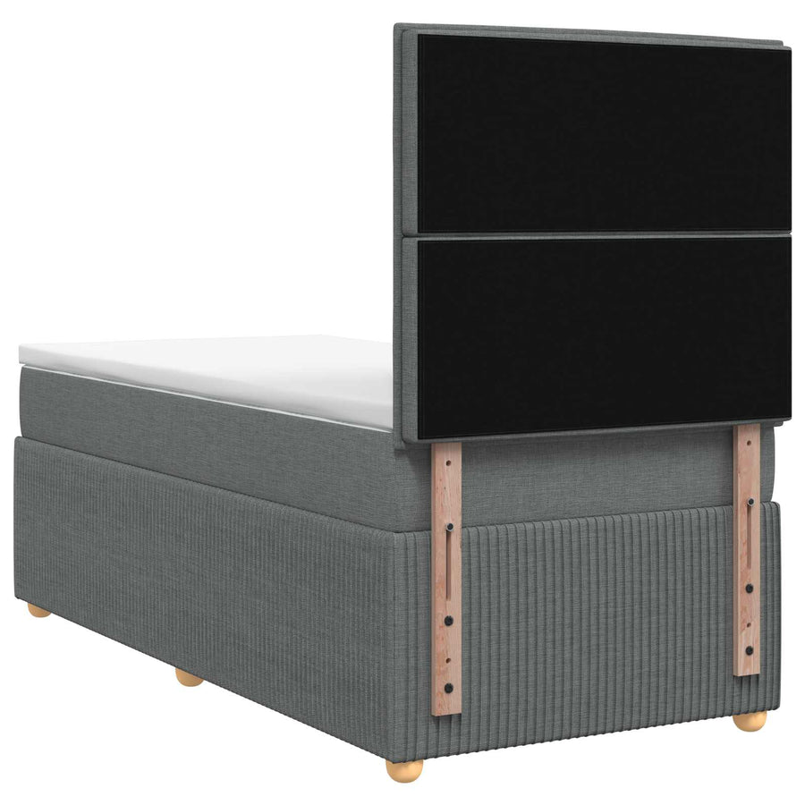 Boxspringbed met matras Donkergrijs 80 x 200 cm Stof