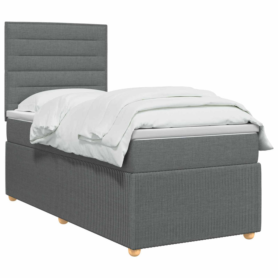Boxspringbed met matras Donkergrijs 80 x 200 cm Stof