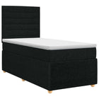 Boxspringbed met matras met hoofdeinde Zwart 80 x 200 cm Stof