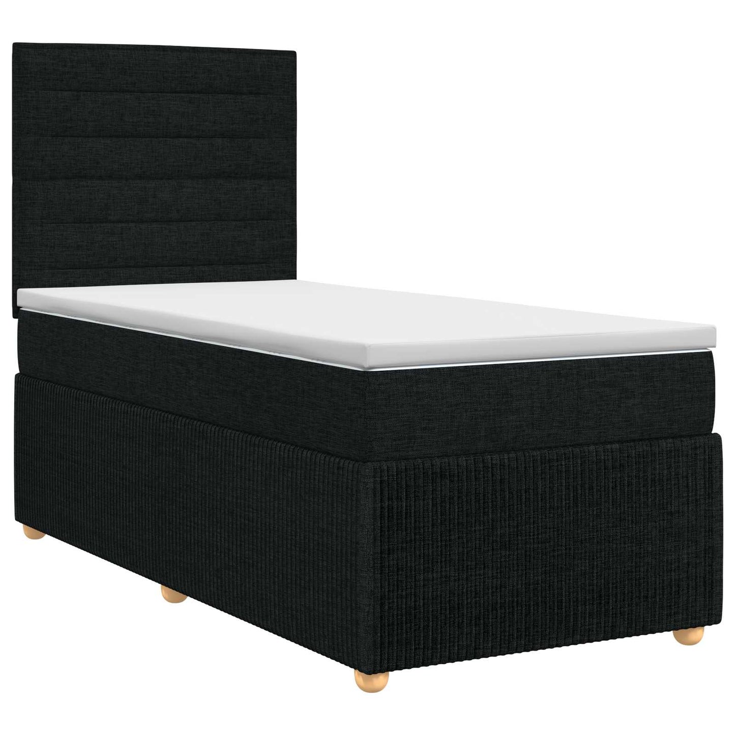 Boxspringbed met matras met hoofdeinde Zwart 80 x 200 cm Stof