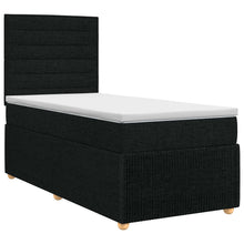 Boxspringbed met matras met hoofdeinde Zwart 80 x 200 cm Stof