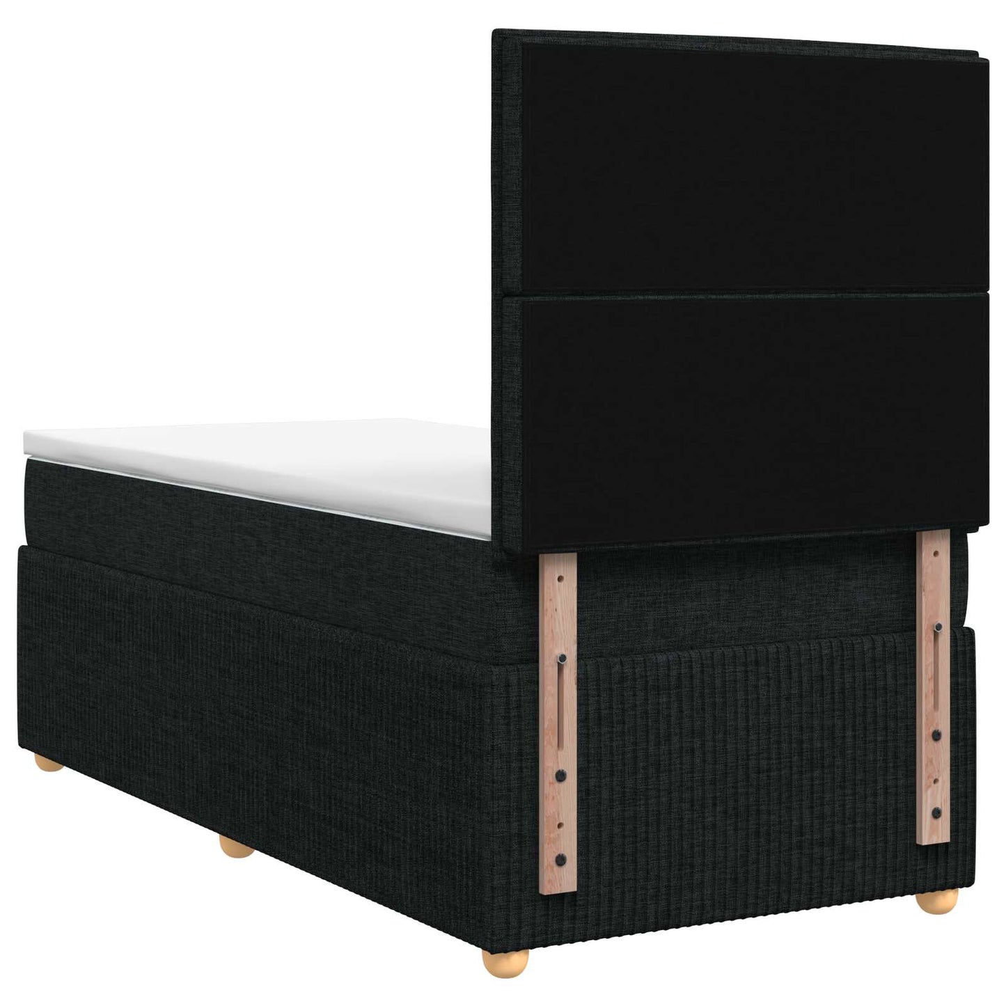 Boxspringbed met matras met hoofdeinde Zwart 80 x 200 cm Stof