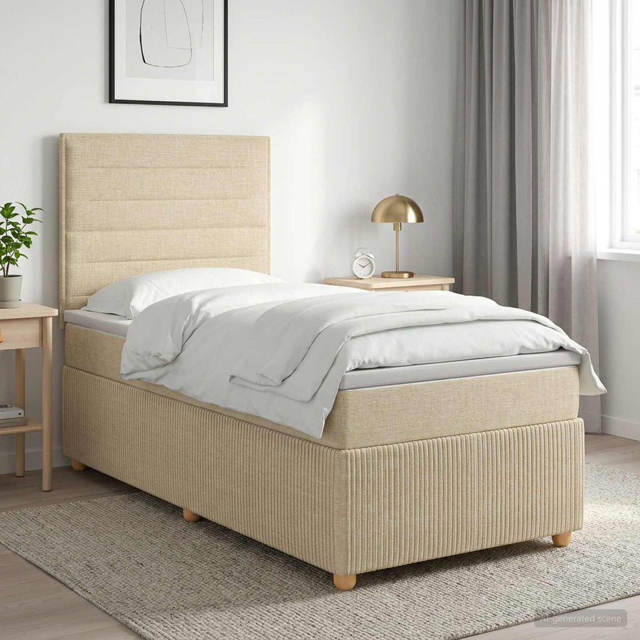 Boxspringbed met matras Crèmekleurig 80 x 200 cm Stof