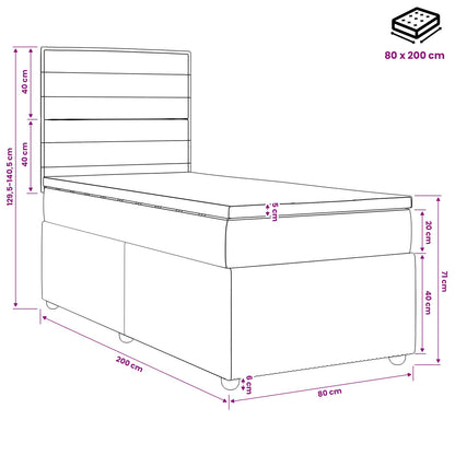 Boxspringbed met matras Crèmekleurig 80 x 200 cm Stof