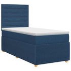 Boxspringbed met matras met hoofdeinde Blauw 80 x 200 cm Stof