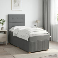 Boxspringbed met matras Donkergrijs 90 x 200 cm Stof