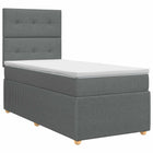 Boxspringbed met matras Donkergrijs 80 x 200 cm Stof