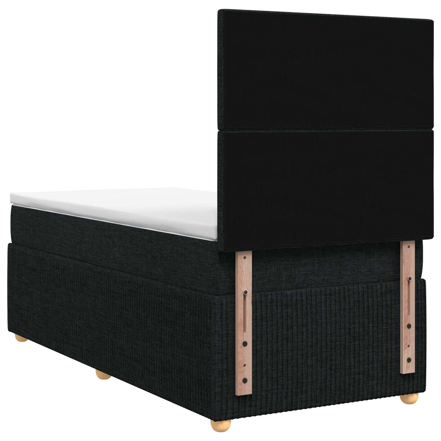 Boxspringbed met matras met hoofdeinde Zwart 80 x 200 cm Stof