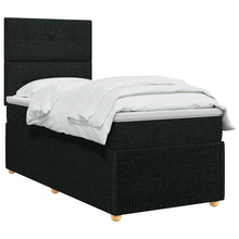 Boxspringbed met matras met hoofdeinde Zwart 80 x 200 cm Stof