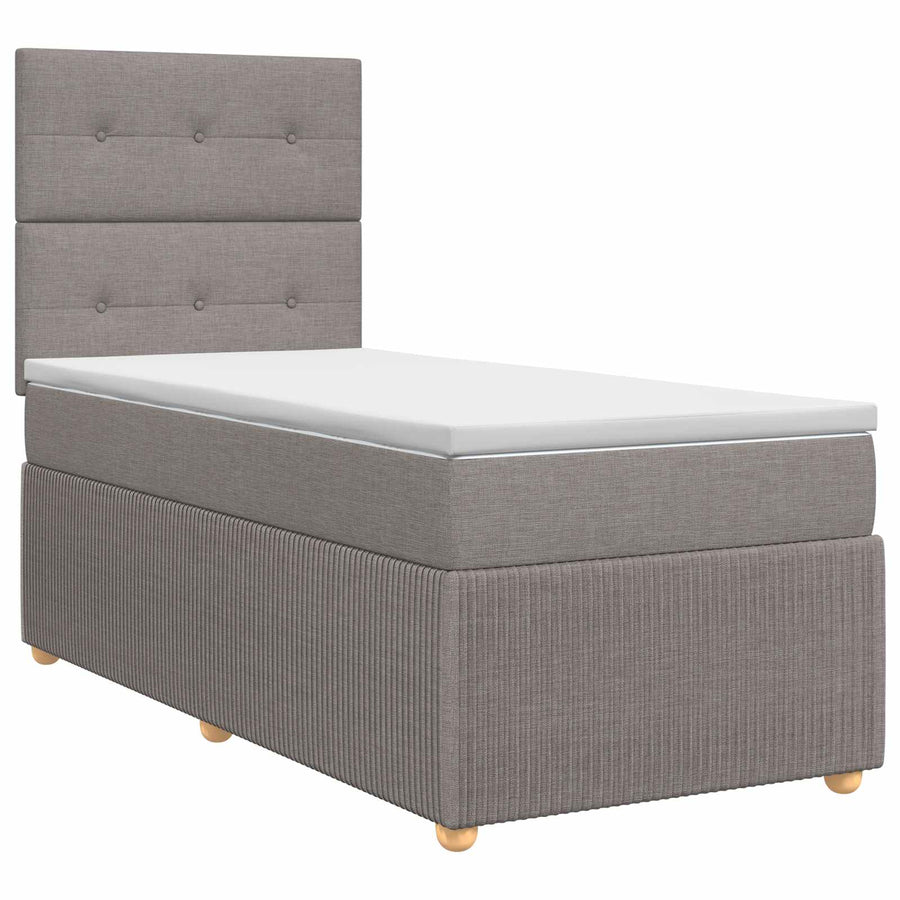 Boxspringbed met matras met hoofdeinde Taupe 80 x 200 cm Stof