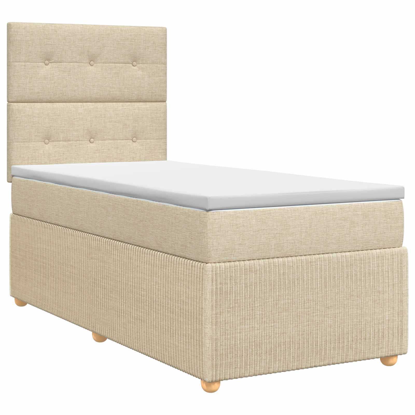 Boxspringbed met matras Crèmekleurig 80 x 200 cm Stof