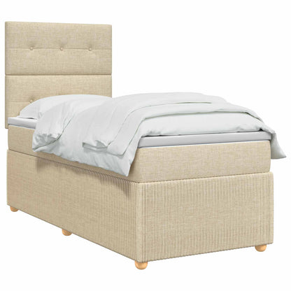 Boxspringbed met matras Crèmekleurig 80 x 200 cm Stof