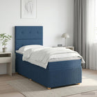 Boxspringbed 90x190 cm blauw met matras en hoofdeinde