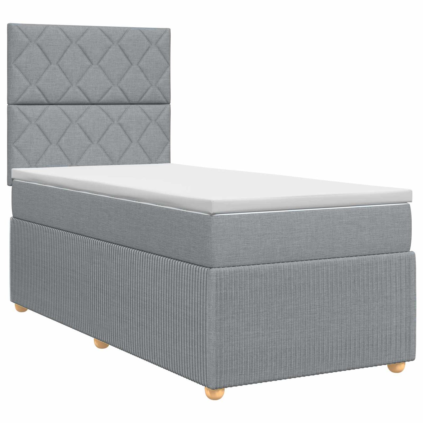 Boxspringbed met matras Lichtgrijs 80 x 200 cm Stof