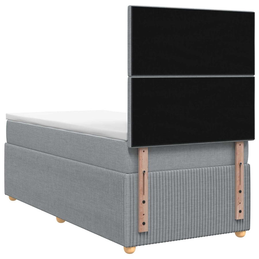 Boxspringbed met matras Lichtgrijs 80 x 200 cm Stof