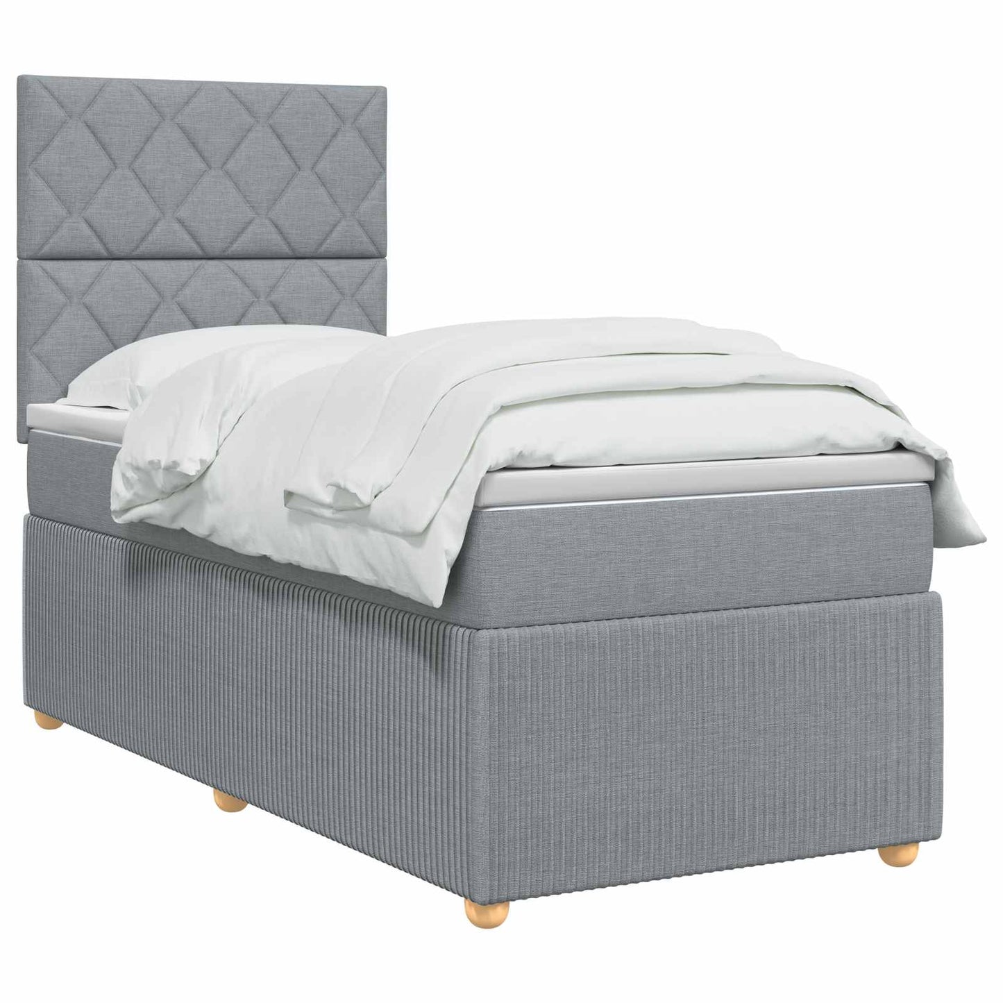 Boxspringbed met matras Lichtgrijs 80 x 200 cm Stof