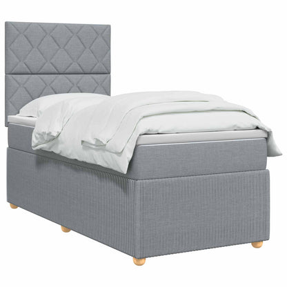 Boxspringbed met matras Lichtgrijs 80 x 200 cm Stof
