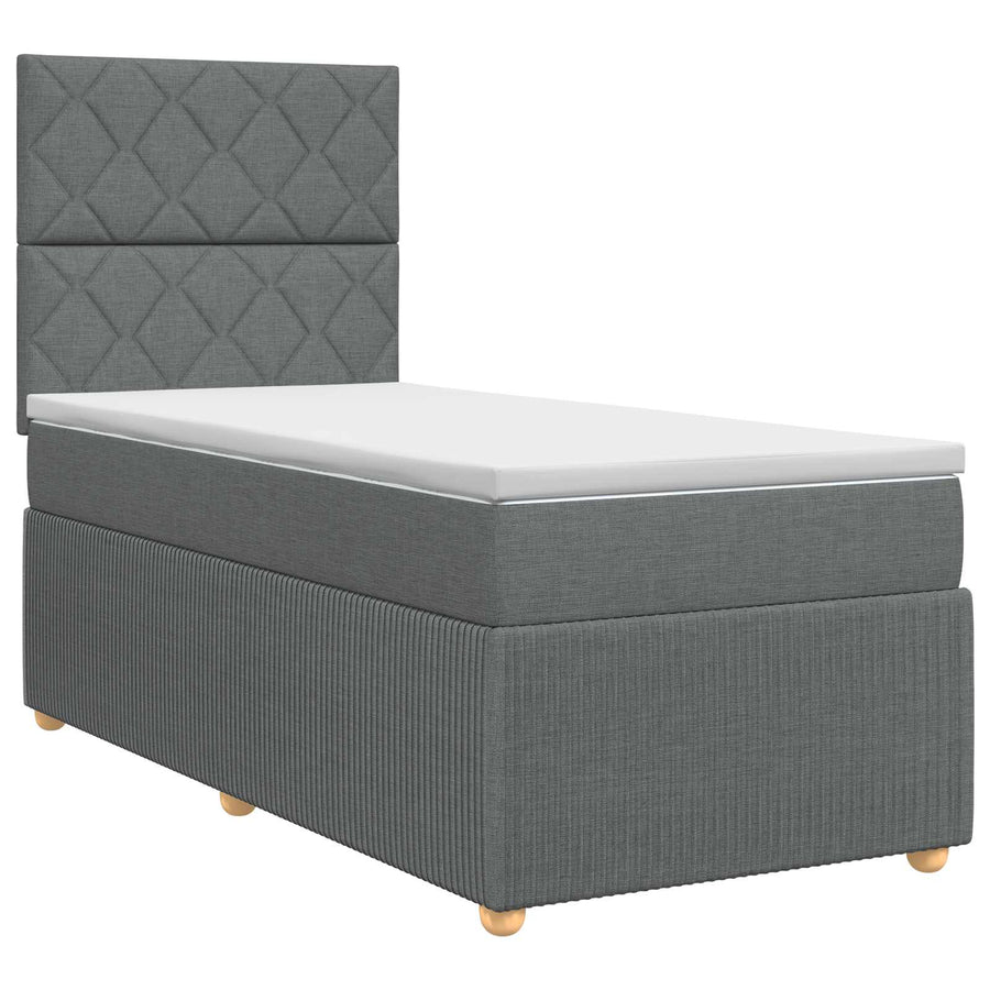 Boxspringbed met matras Donkergrijs 80 x 200 cm Stof