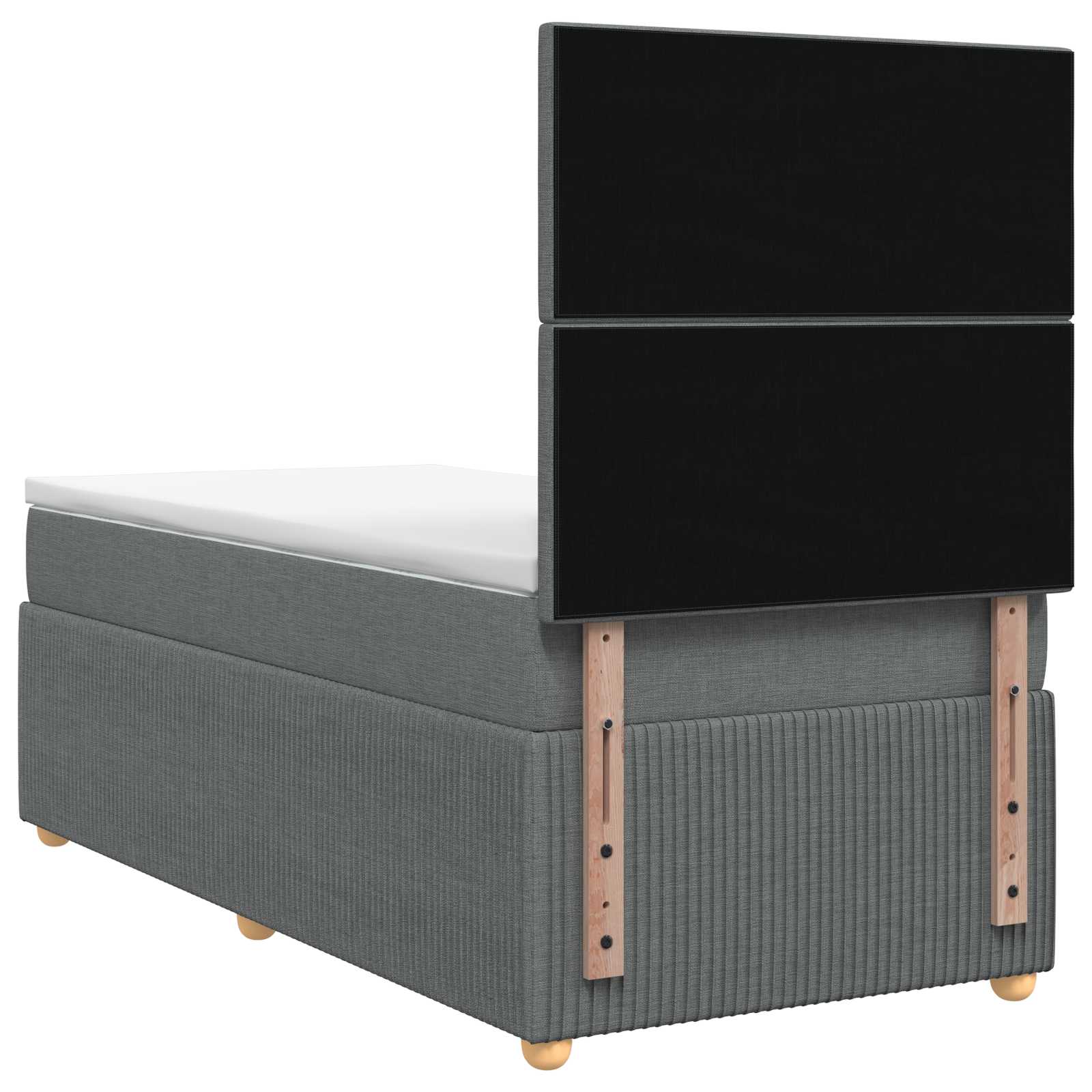 Boxspringbed met matras Donkergrijs 80 x 200 cm Stof