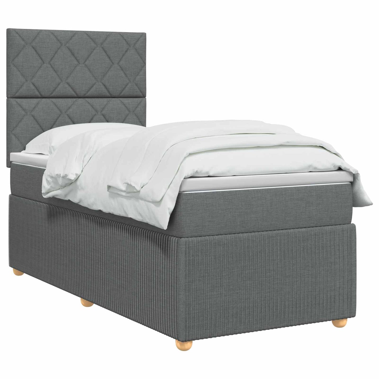 Boxspringbed met matras Donkergrijs 80 x 200 cm Stof
