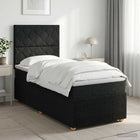 Boxspringbed 90x200 cm zwart met hoofdeinde