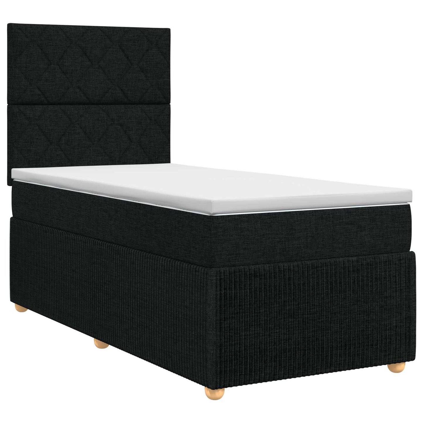 Boxspringbed met matras met hoofdeinde Zwart 80 x 200 cm Stof