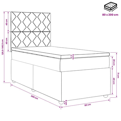 Boxspringbed met matras Donkerbruin 80 x 200 cm Stof