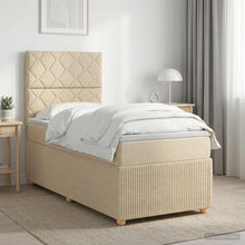 Boxspringbed met matras Crèmekleurig 90 x 200 cm Stof