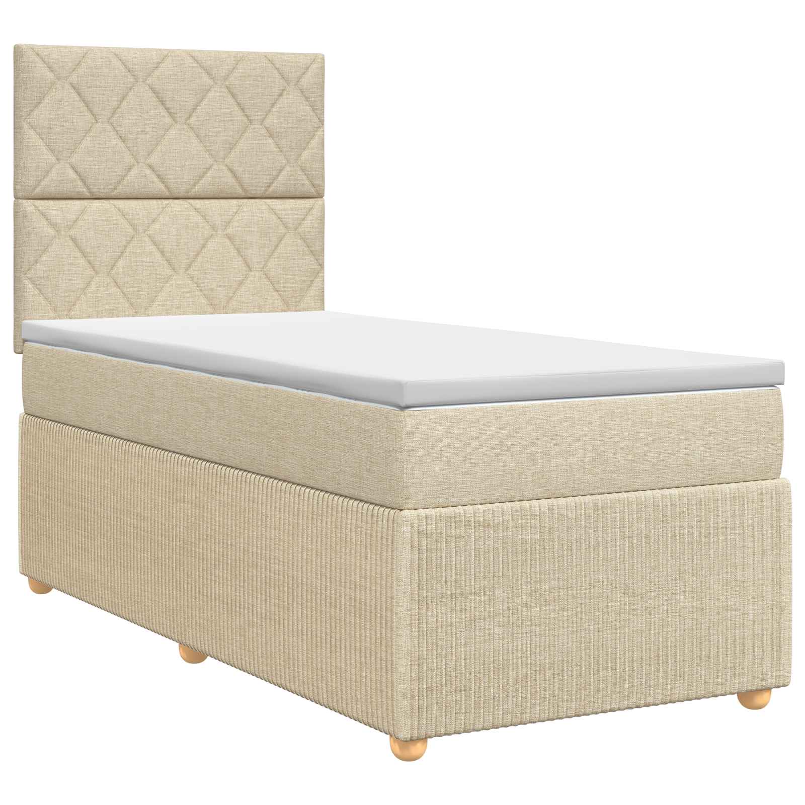 Boxspringbed met matras Crèmekleurig 80 x 200 cm Stof