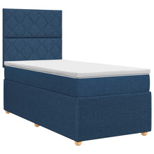 Boxspringbed met matras met hoofdeinde Blauw 80 x 200 cm Stof