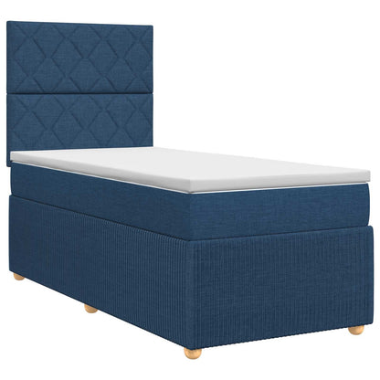Boxspringbed met matras met hoofdeinde Blauw 80 x 200 cm Stof