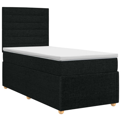 Boxspringbed met matras met hoofdeinde Zwart 90 x 190 cm Stof
