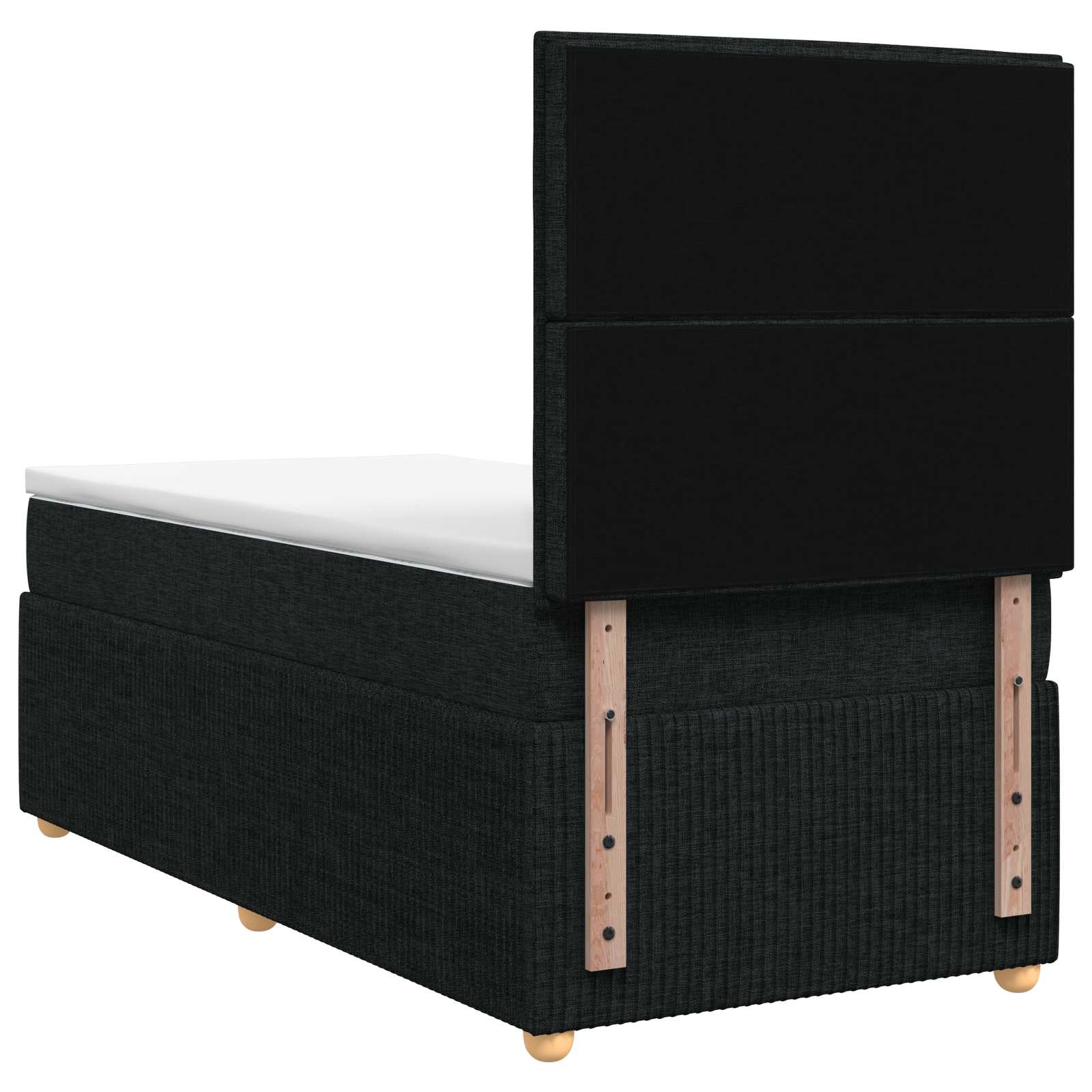 Boxspringbed met matras met hoofdeinde Zwart 90 x 190 cm Stof