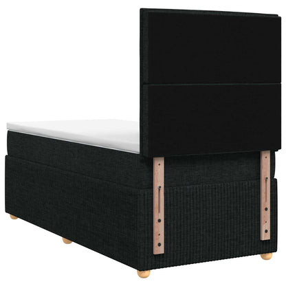 Boxspringbed met matras met hoofdeinde Zwart 90 x 190 cm Stof