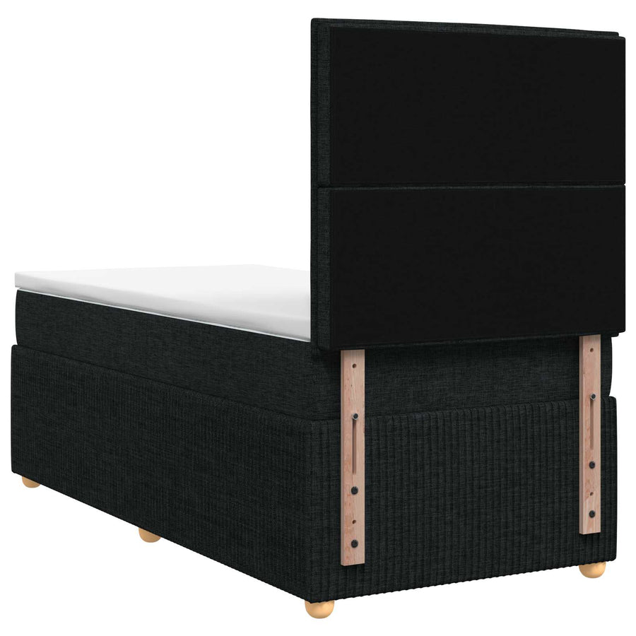 Boxspringbed met matras met hoofdeinde Zwart 90 x 190 cm Stof