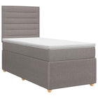 Boxspringbed taupe 90x190 cm met hoofdeinde