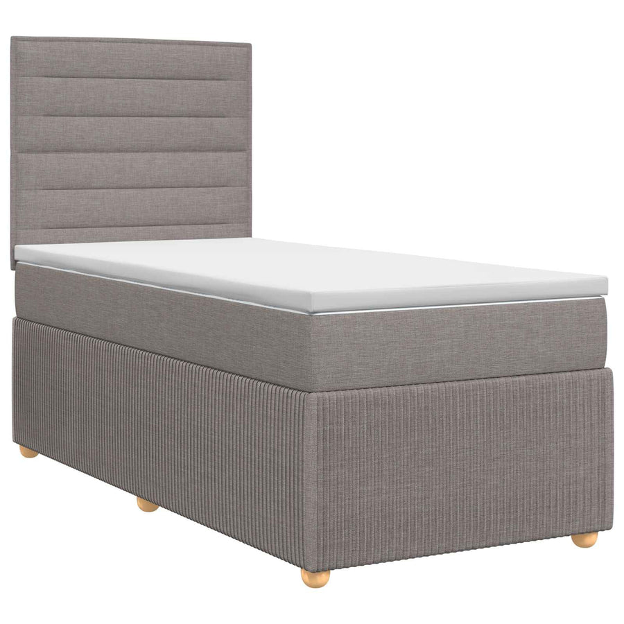 Boxspringbed met matras met hoofdeinde Taupe 90 x 190 cm Stof