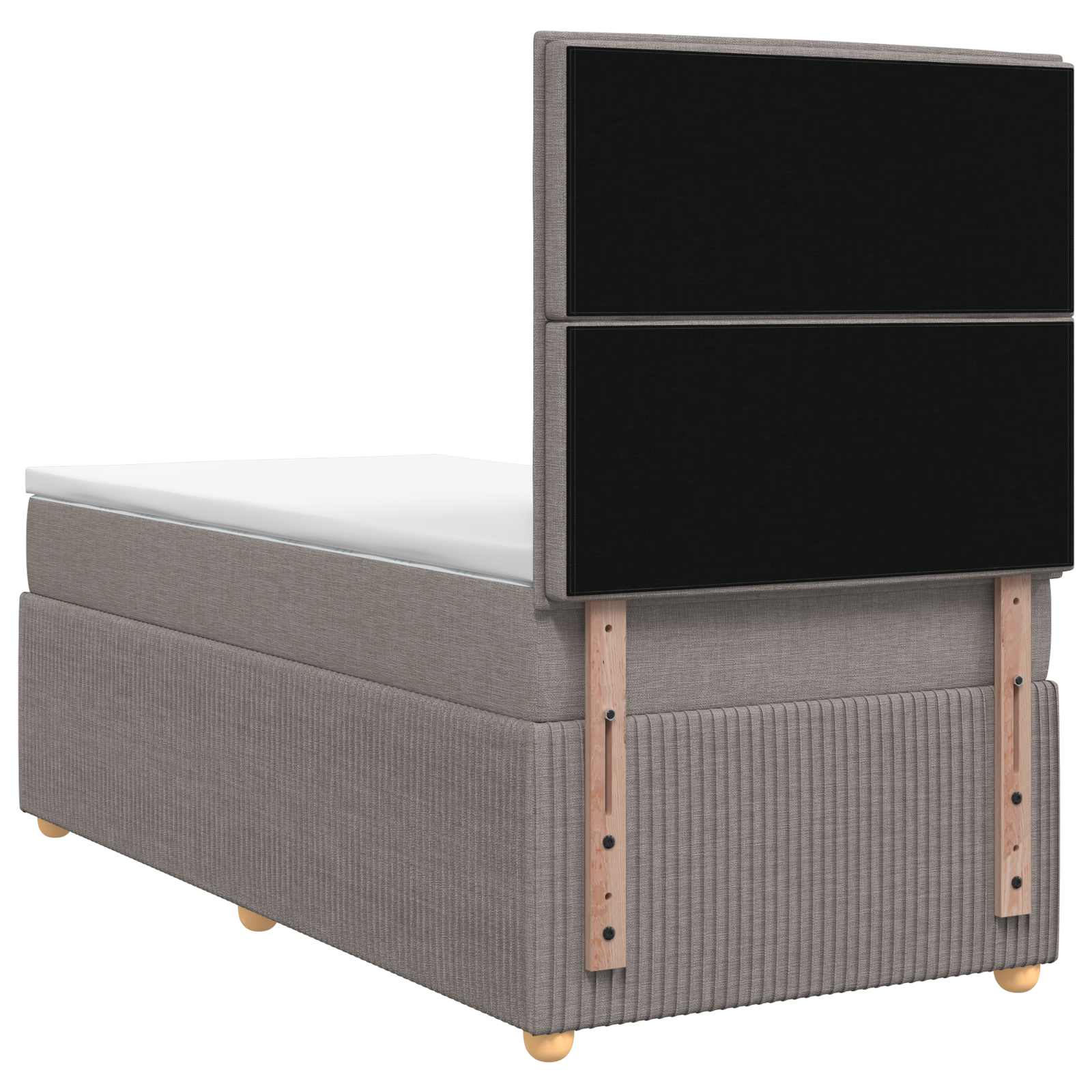 Boxspringbed met matras met hoofdeinde Taupe 90 x 190 cm Stof