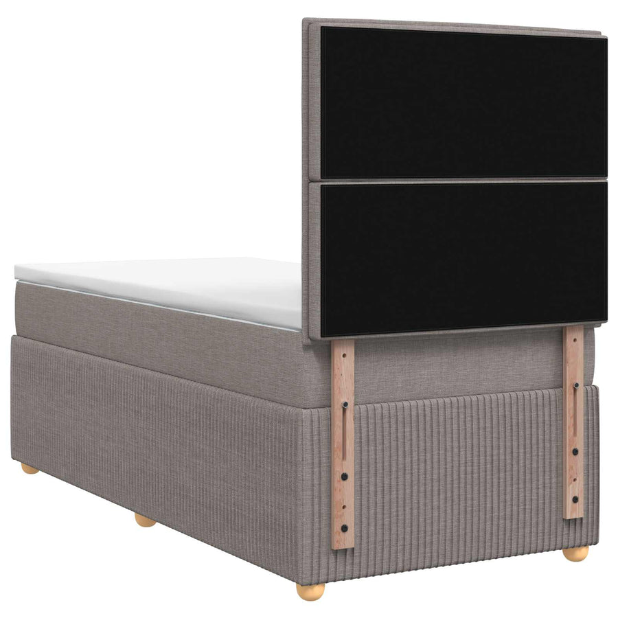 Boxspringbed met matras met hoofdeinde Taupe 90 x 190 cm Stof
