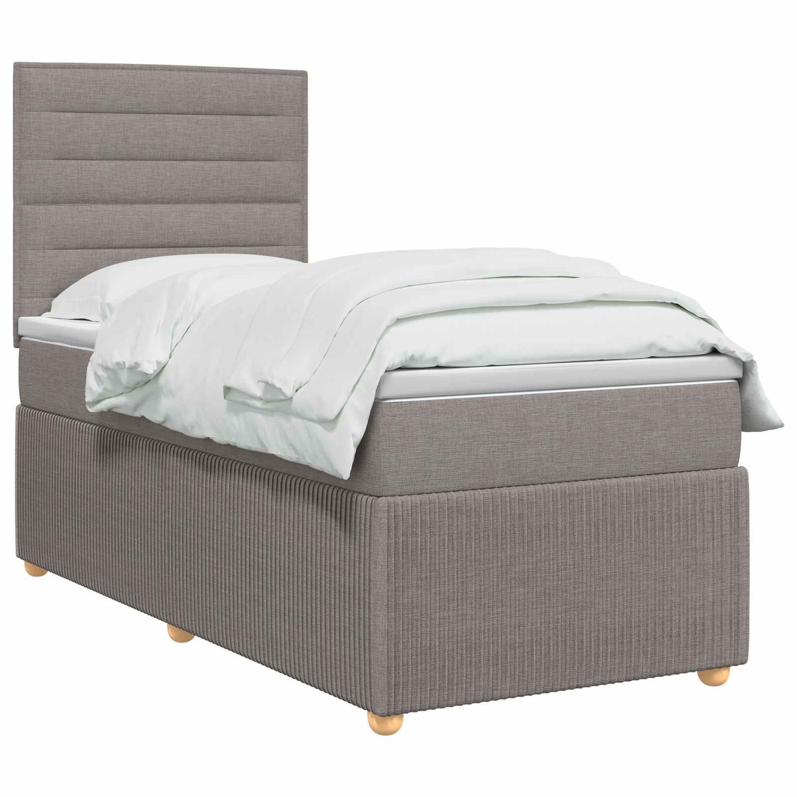 Boxspringbed met matras met hoofdeinde Taupe 90 x 190 cm Stof
