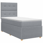 Boxspringbed met matras Lichtgrijs 90 x 190 cm Stof