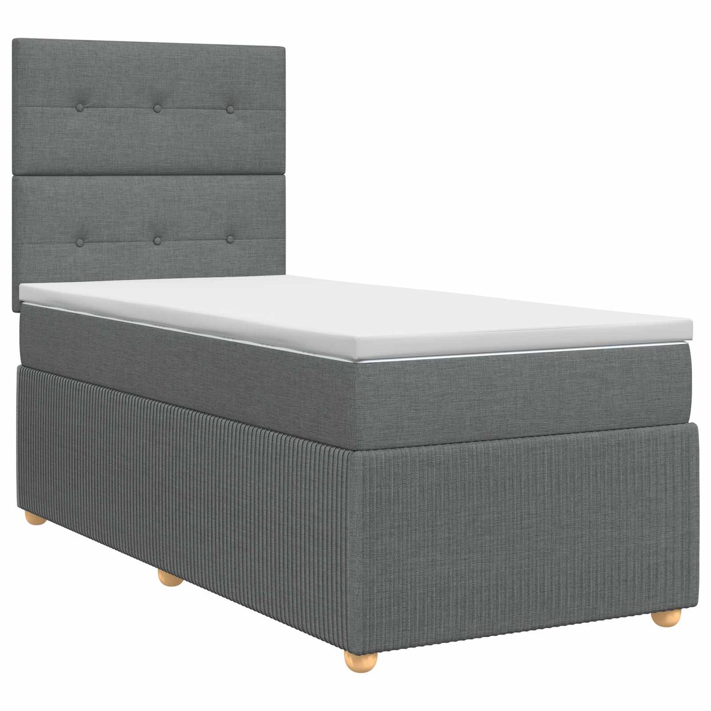 Boxspringbed met matras Donkergrijs 90 x 190 cm Stof