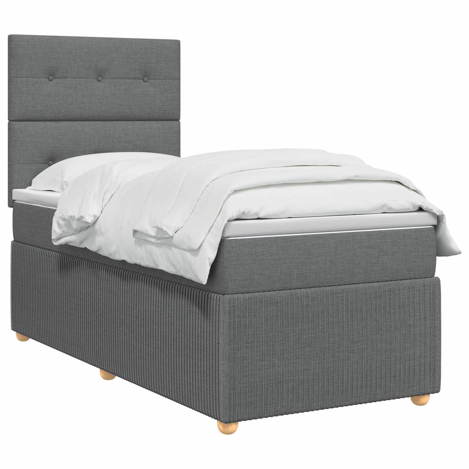 Boxspringbed met matras Donkergrijs 90 x 190 cm Stof