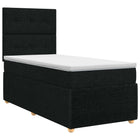 Boxspringbed met matras met hoofdeinde Zwart 90 x 190 cm Stof