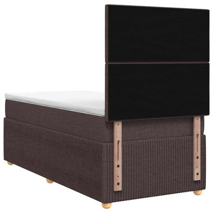 Boxspringbed met matras Donkerbruin 90 x 190 cm Stof