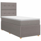 Boxspringbed met matras met hoofdeinde Taupe 90 x 190 cm Stof